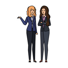 elegant businesswomen avatars characters
