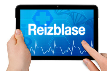 Tablet mit Touchscreen und Reizblase Blasenschwäche
