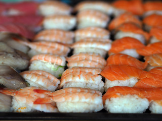 Japanese Food on wood table.
