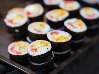 Japanese Food on wood table.