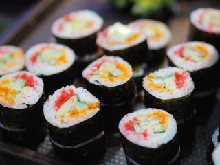 Japanese Food on wood table.