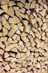 birch wood in the woodpile. background, wood texture.