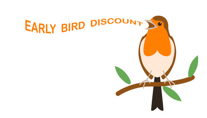 early bird discount.poster design,flat style,vector