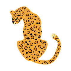 Leopard cute trend style, animal predator mammal, jungle