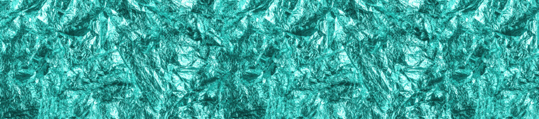 Holographic green color metallic foil.