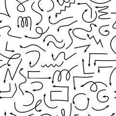 Arrow pattern. Ethnic seamless pattern with arrows. Tribal hand drawn background. Design for wrapping paper, wallpaper, fabric. Vector illustration