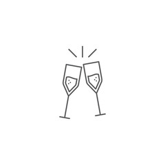 toasting glasses vector icon concept, design isolated on white background