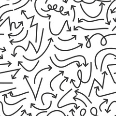 Arrow pattern. Ethnic seamless pattern with arrows. Tribal hand drawn background. Design for wrapping paper, wallpaper, fabric. Vector illustration