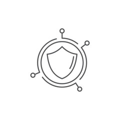 technology shield concept design vector icon isolated on white background