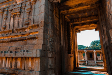 old stone gate  of vijayanagar ruins hampi karnataka india