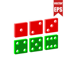 Dice icon.Isometric and 3D view.