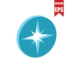 Compass icon.Isometric and 3D view.