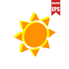Sun icon.Isometric and 3D view.