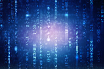 Fototapeta premium 2d illustration abstract digital binary data on computer screen