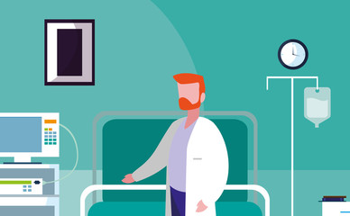 male medicine worker in the operating theater