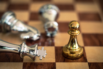 Chess board game, business competitive concept