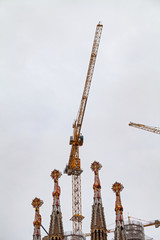Fototapeta na wymiar In construction: La Sagrada Familia