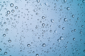 drops of water on glass