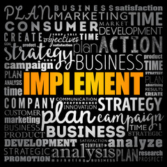 Implement word cloud collage, business concept background