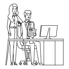 business couple in the workplace