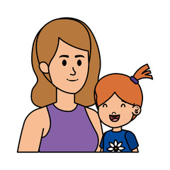 young mother with little daughter