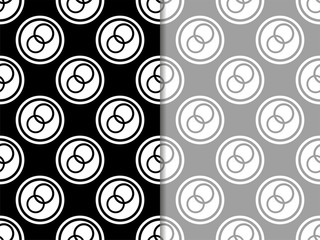 Seamless geometric abstract pattern with circles and rings