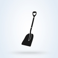 Shovel Icon. Gardening Illustration. Construction Equipment Sign