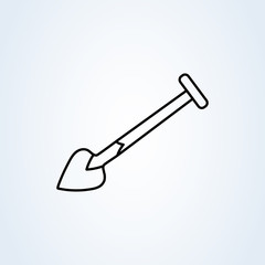 Shovel Icon. line art. Gardening Illustration. Construction Equipment Sign