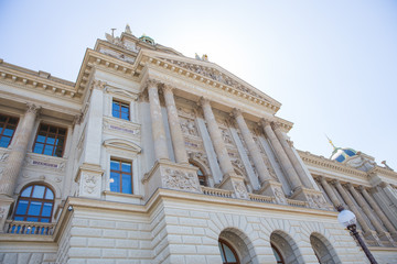 City Prague, Czech Republic. Art Museum building from outside.2019. 25. April. Travel photo.