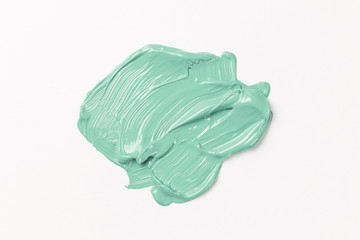Abstract texture of Mint paint on paper. Brush and paint texture. Neo Mint color of the year 2020