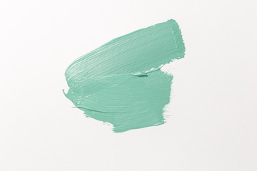 Abstract texture of Mint paint on paper. Brush and paint texture. Neo Mint color of the year 2020