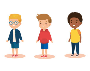 set boys children with casual clothes