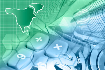 Mail signs, graph and map