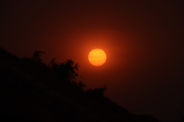 Sun rises and sunset.