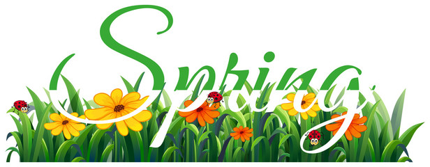 Text letter of spring banner