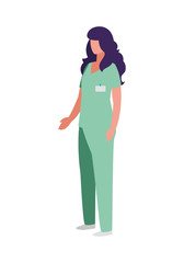 female medicine worker with uniform character