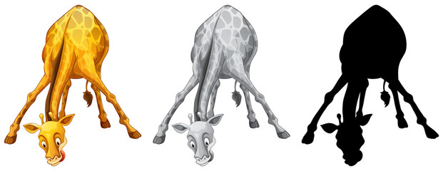 Set of giraffe character