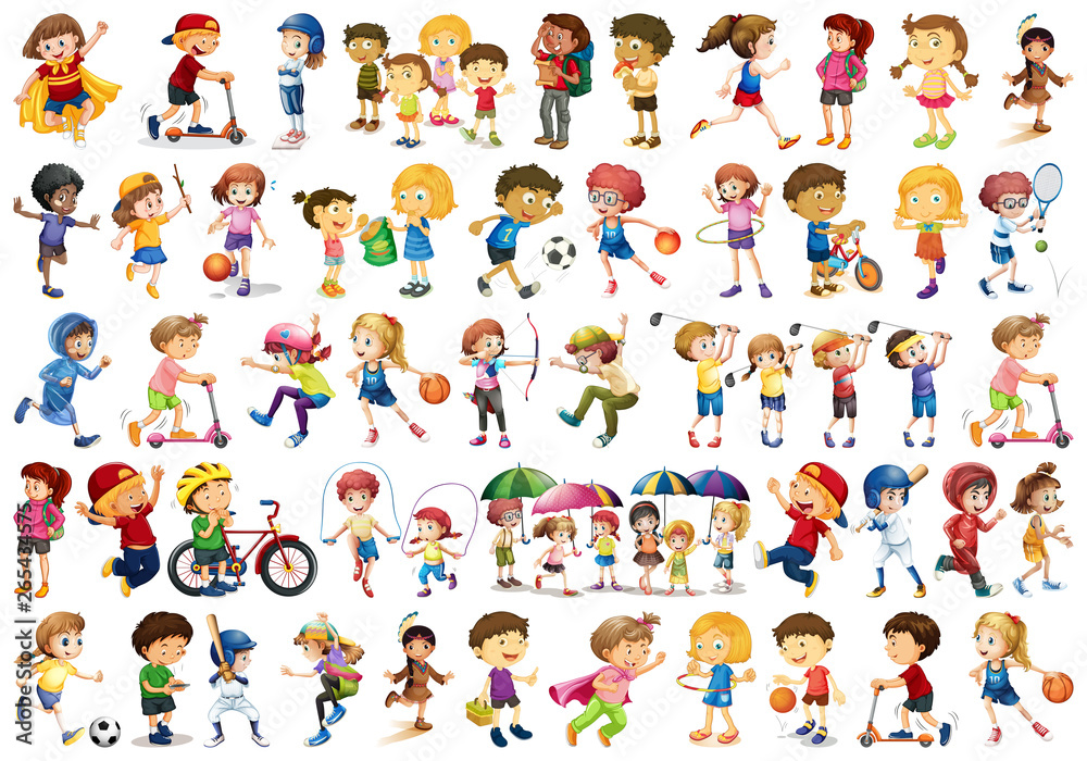 Canvas Prints set of children character