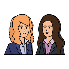 elegant businesswomen avatars characters
