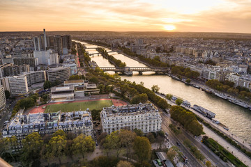 Paris, Eiffel tower, Aerial view, France
