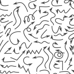 Arrow pattern. Ethnic seamless pattern with arrows. Tribal hand drawn background. Design for wrapping paper, wallpaper, fabric. Vector illustration