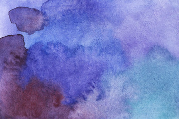 Obraz premium Watercolor blue and purple abstract background.