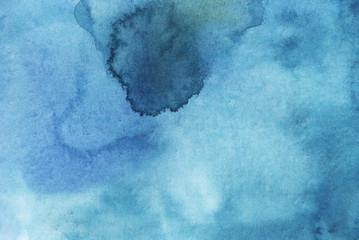 Watercolor blue bright abstract background
