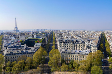 Fototapeta na wymiar Paris, Eiffel tower, Aerial view, France
