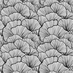 Beautiful Seamless pattern with leaves or with abstract shrubs in black white colors for wallpaper or for  textile  fashion drapery clothes or for decoration package or other things