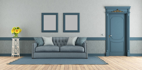 Blue elegant living room