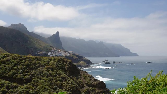 Time lapse of north Tenerife coast near Benijo beach and Almaciga village, Canary islands, Spain.