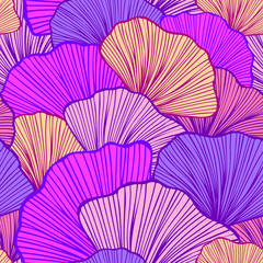 Beautiful bright Seamless pattern with colorful leaves or with abstract shrubs for wallpaper or for  textile  fashion drapery clothes or for decoration package or other things