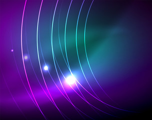 Neon circles abstract background