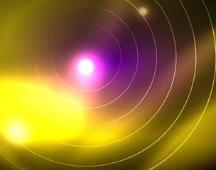 Neon circles abstract background